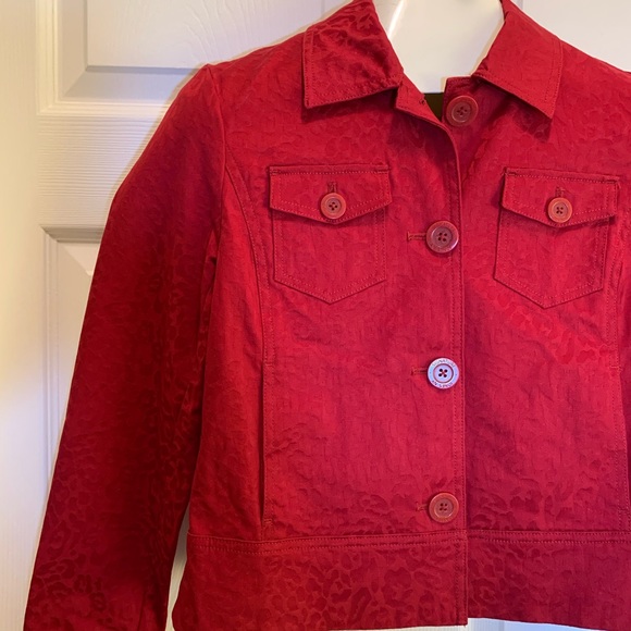 Jones New York Signature Petite Red Jacket Size SP - Picture 2 of 7